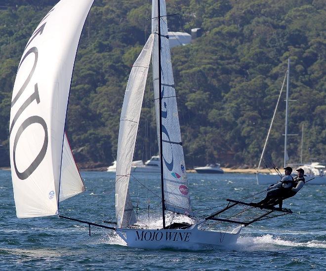 Mojo Wine second overall behind Gotta Love It 7 - 2015 JJ Giltinan 18ft Skiff Championship © Frank Quealey /Australian 18 Footers League http://www.18footers.com.au
